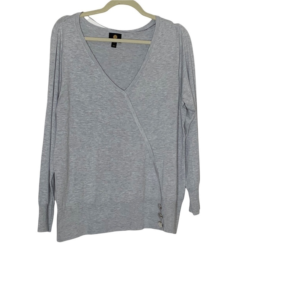 Grey V neck sweater. Long sleeves. NWT